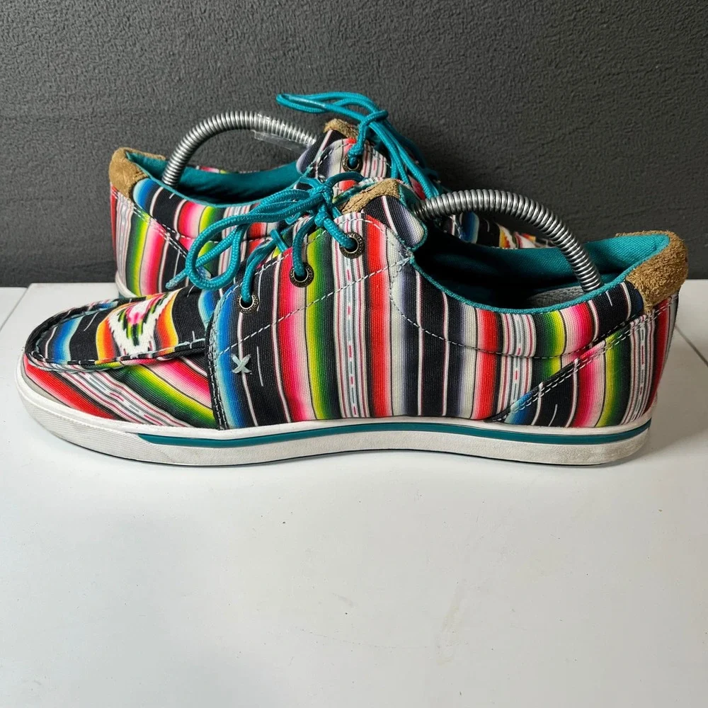 Twisted X Hooey Loper Mens 10M Multi Color Serape Stripe Sneakers WHYC008